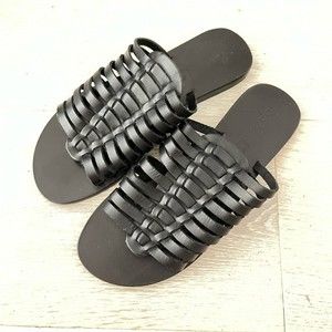 Splendid Black Leather "Tatula" Strappy Huarache Sandals 6